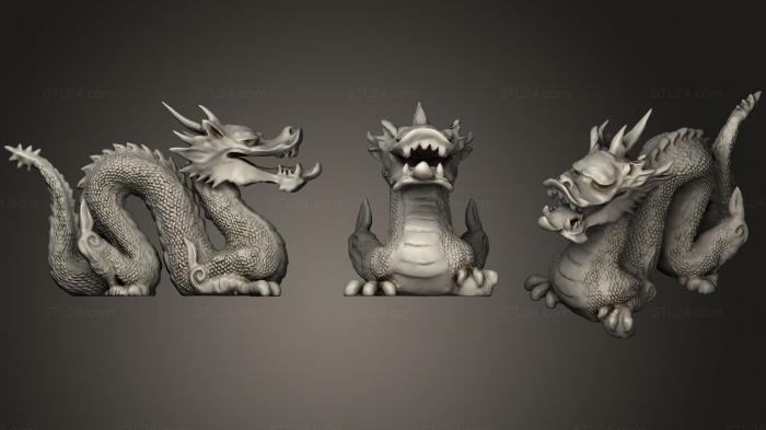 Статуэтки грифоны и драконы (Китайский Дракон, STKG_0117) 3D модель для ЧПУ станка